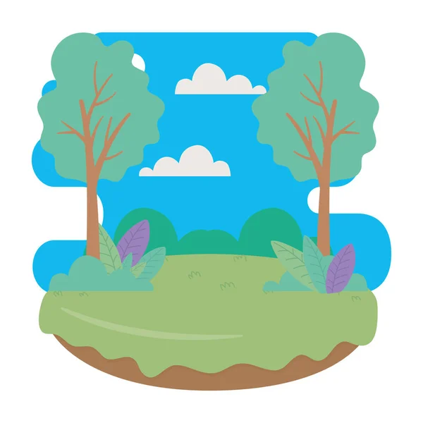 Árboles de temporada y diseño de paisaje — Vector de stock