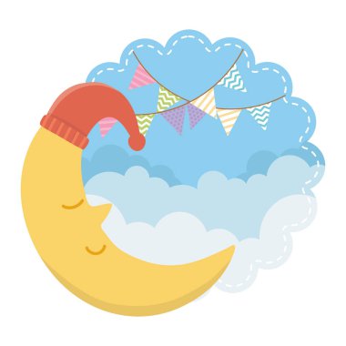 Sevimli ay tasarım vektör illüstrasyon