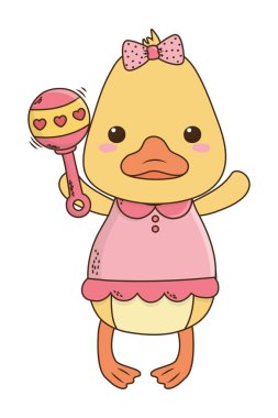 İzole bebek ördek karikatür tasarım