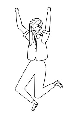 İzole kadın atlama tasarım vector Illustrator