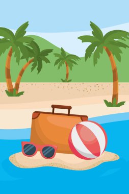 Yaz sezonu tasarım palmiye ağacı