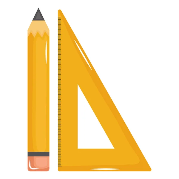 Zaopatrzenie w szkołę i ołówek — Wektor stockowy