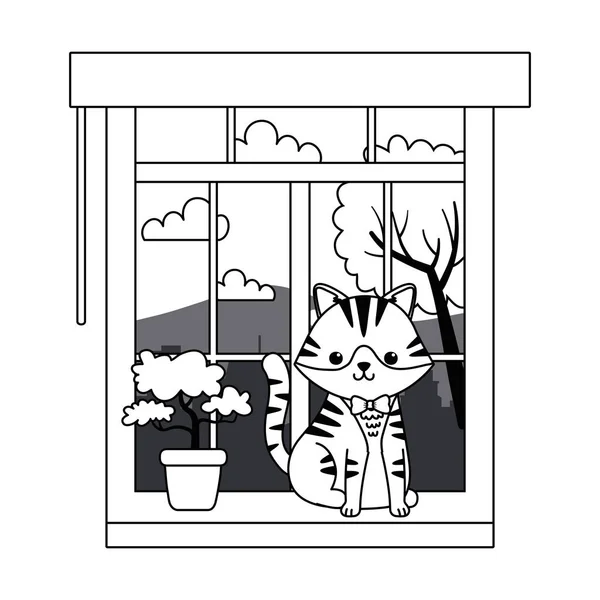 Kedi karikatür tasarım vector Illustrator — Stok Vektör