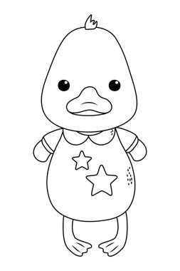 İzole bebek ördek karikatür tasarım