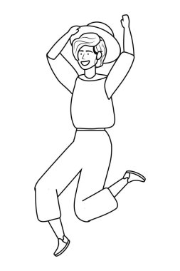 İzole kadın atlama tasarım vector Illustrator