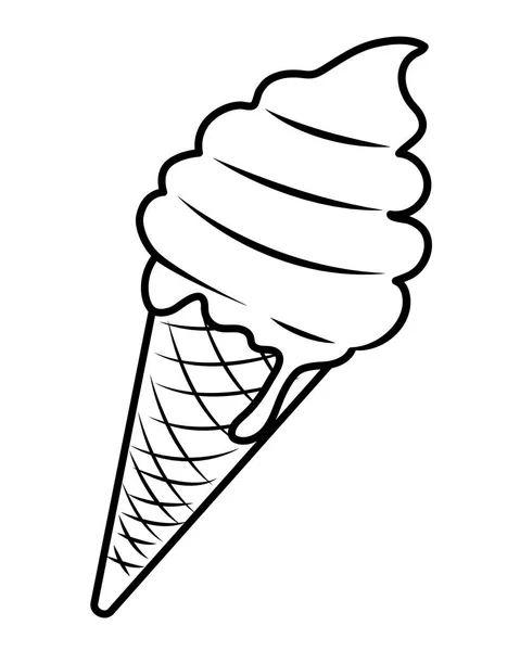 Popart Ice Cream cartoon in zwart-wit — Stockvector