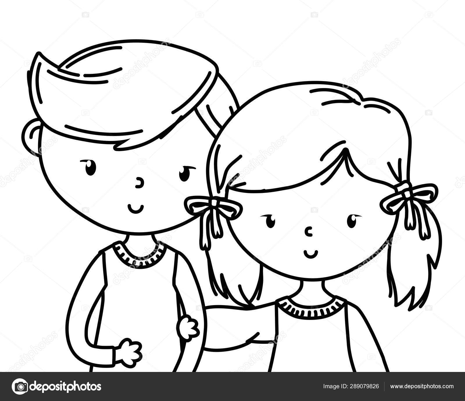 Teenager Boy And Girl Cartoon Design Vector Image By C Stockgiu Vector Stock 796