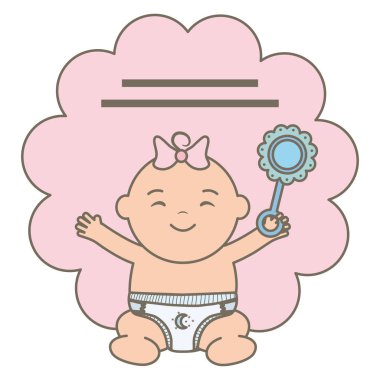 maracas ile sevimli küçük bebek kız