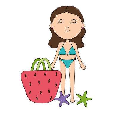 çanta karakteri ile güzel kadın