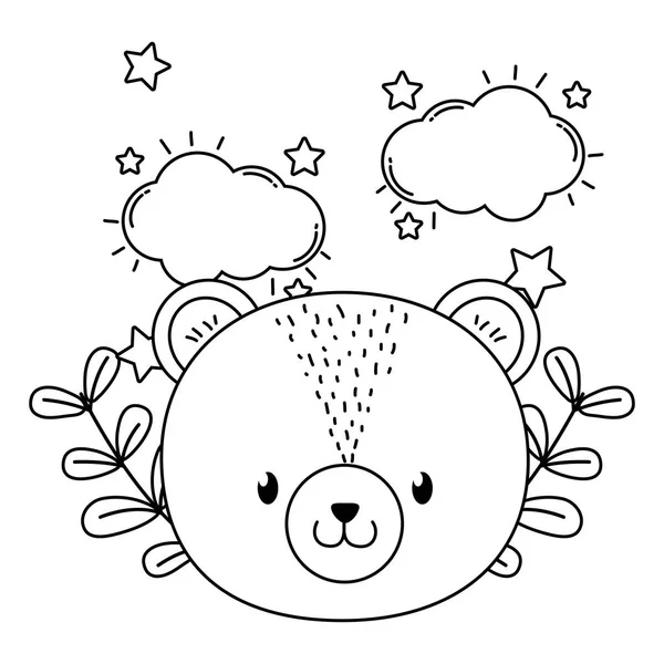 cute animal face dreaming cartoon