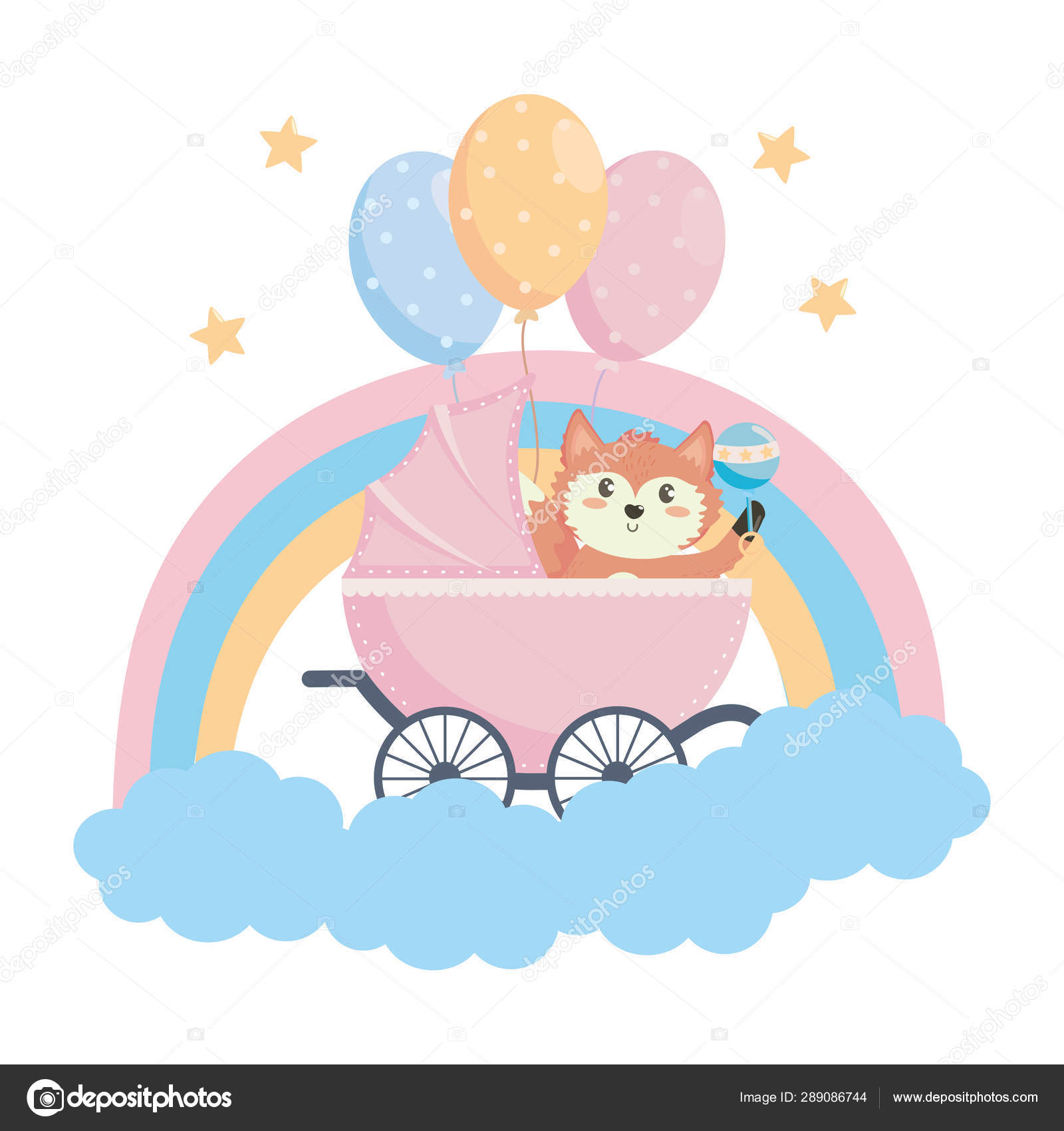 Baby Shower Symbol And Fox Design Stock Vector C Stockgiu 289086744