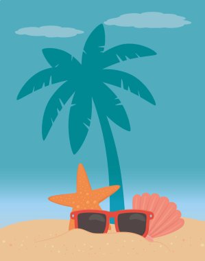 vektör illüstrasyon palmiye ağacı tasarımı, yaz tatil vektör illüstrasyon