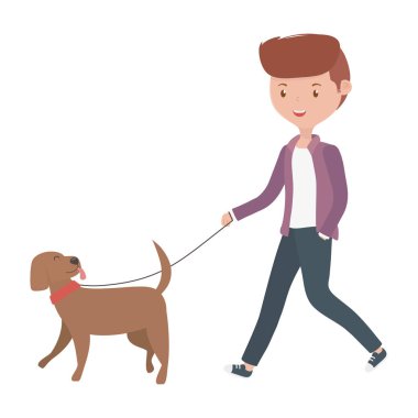 Köpek karikatür tasarımı ile çocuk