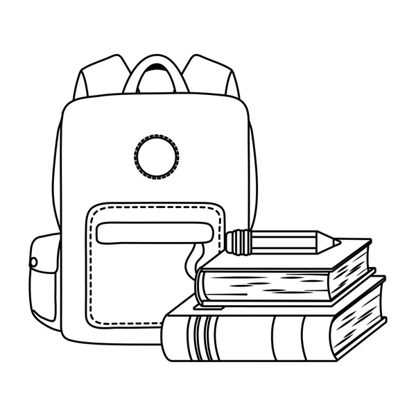 Bolsa y suministros de la escuela desgin — Vector de stock