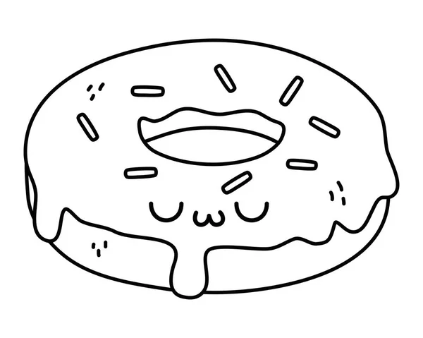 도넛 만화 디자인의 가와이이 — 스톡 벡터