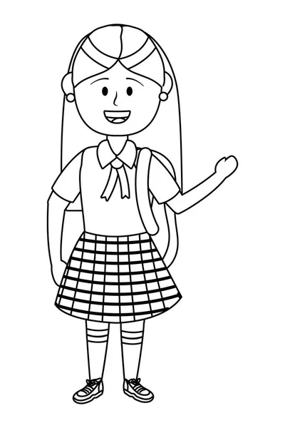 Chica niño de la escuela vector ilustrador de diseño — Archivo Imágenes Vectoriales