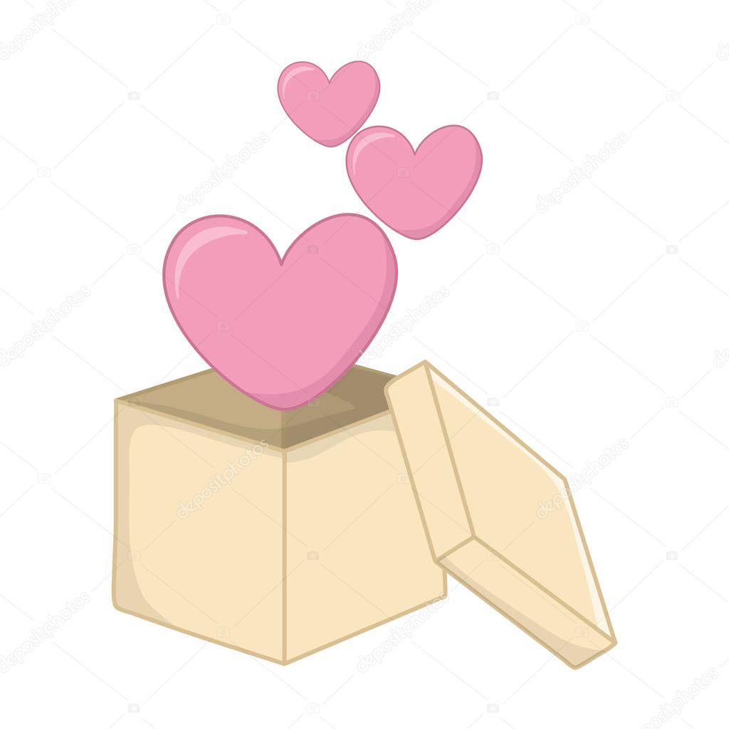 hearts coming our from a open box