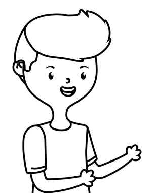 Genç çocuk karikatür tasarım vector Illustrator