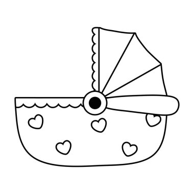 siyah ve beyaz beşik simgesi karikatür