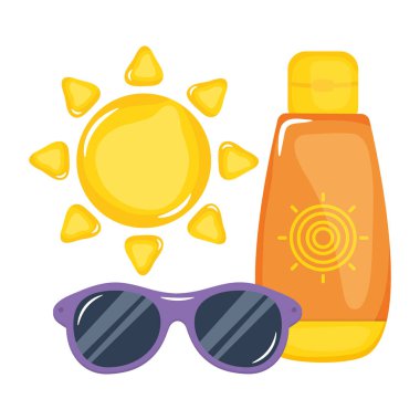 güneş gözlüğü ve güneş ile Solar engelleyici şişe