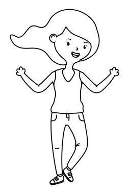 Genç kız karikatür tasarım vector Illustrator