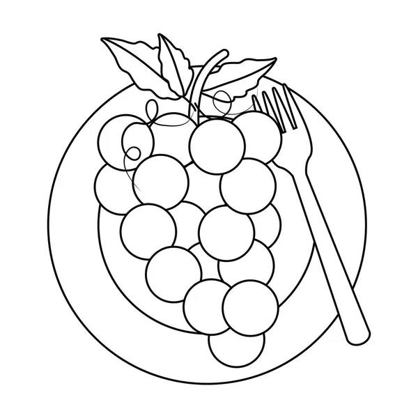 Ilustrador de vectores de diseño de frutas de uvas aisladas — Archivo Imágenes Vectoriales