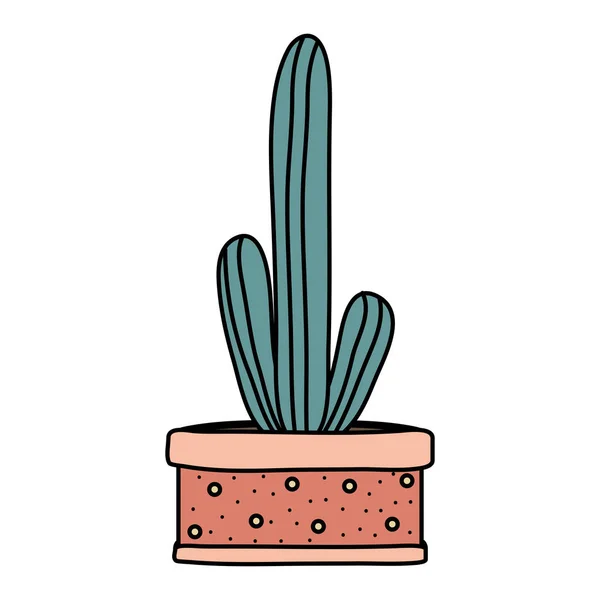 セラミックポットのエキゾチックなサボテン植物 — ストックベクタ