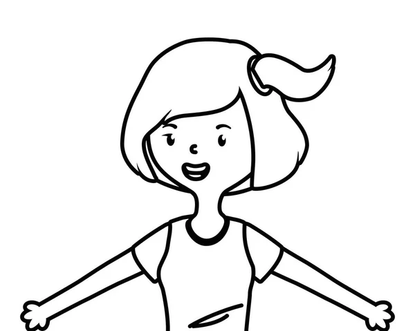 Chica adolescente ilustrador vector de diseño de dibujos animados — Archivo Imágenes Vectoriales