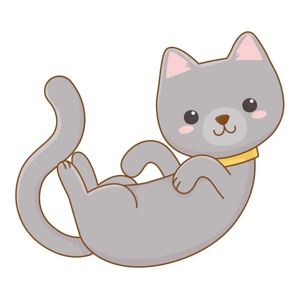 Ilustrador de vectores de diseño de dibujos animados gato aislado — Vector de stock