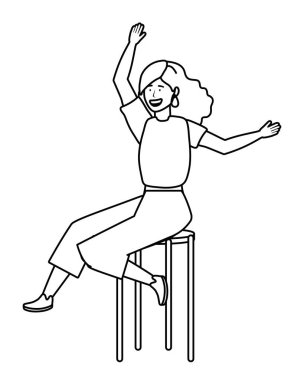 Koltuk tasarımı ile izole kadın