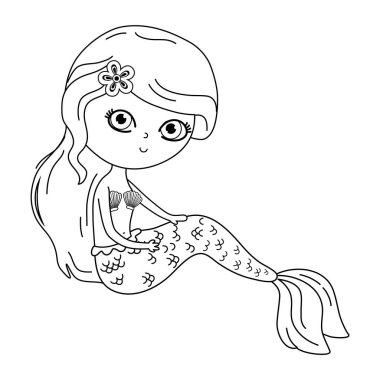 Peri masalı tasarım vektör illüstrasyon Mermaid