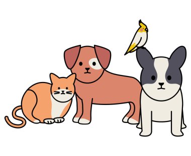 sevimli grup Maskotlar adorables karakterler