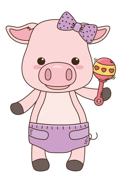 Isolated baby pig cartoon design — Stock Vector