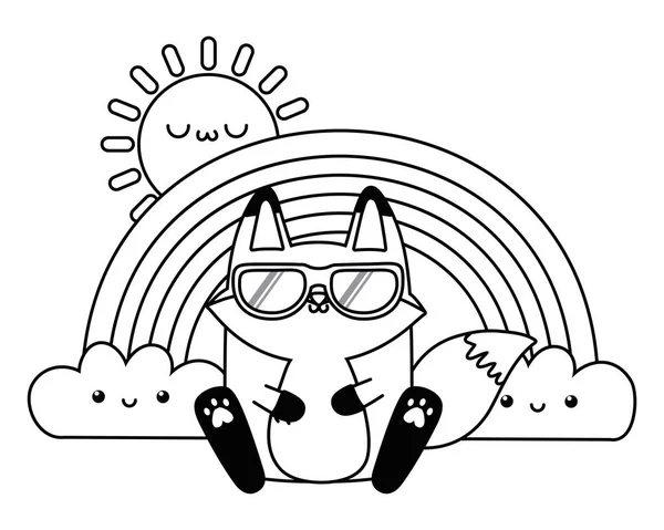 Το χαριτωμένο του σχεδίου αλεπού καρτούν — Διανυσματικό Αρχείο