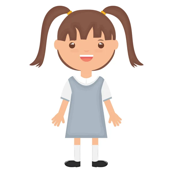 Carino piccolo studente ragazza personaggio — Vettoriale Stock