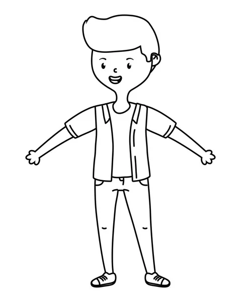 Adolescente menino desenho animado design vetor ilustrador — Vetor de Stock
