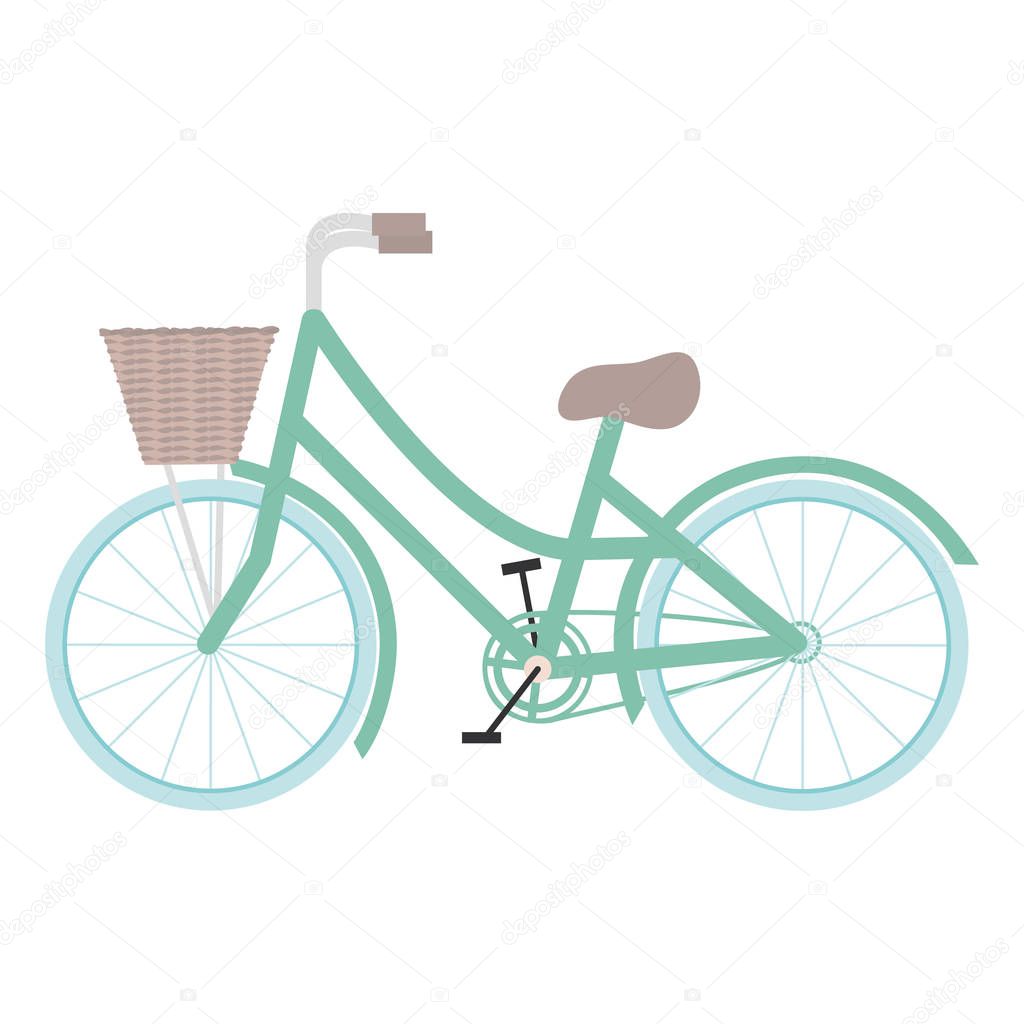 retro bicycle with basket icon