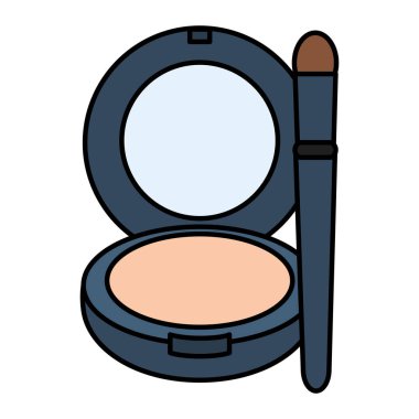 allık ve fırça çizim simgesi makyaj