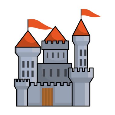 Flamanlar tasarım vektör illüstrasyon ile izole kale