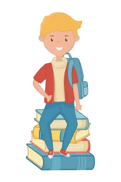 Хлопчик мультфільм шкільного дизайну — стоковий вектор