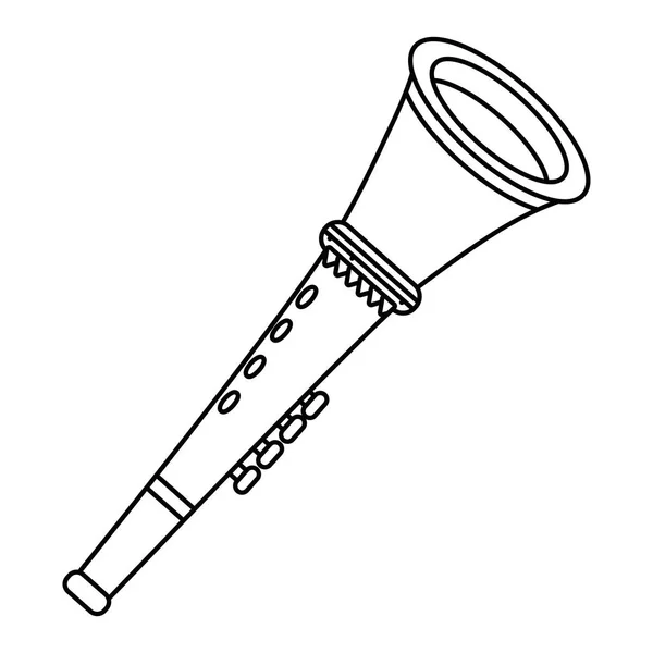 Instrumentos musicales de trompeta en blanco y negro — Vector de stock