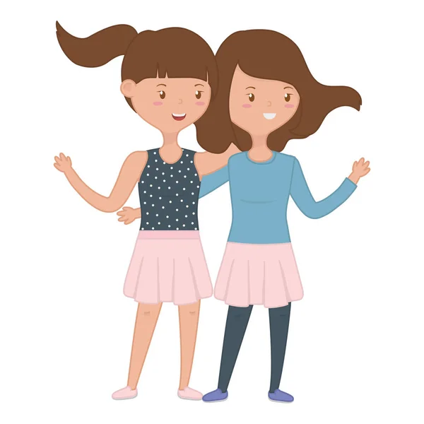 Дівчата-підлітки друзі дизайн Векторні ілюстратори — стоковий вектор