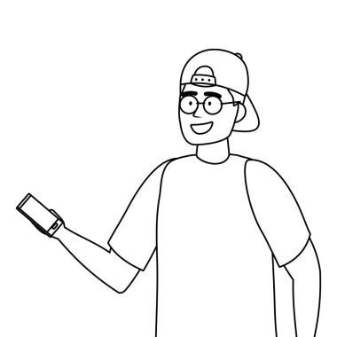 Akıllı telefon tasarımı ile avatar adam