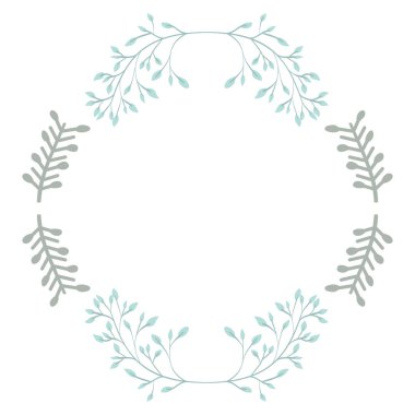 dairesel yaprakların taç çerçevesi Boho tarzı