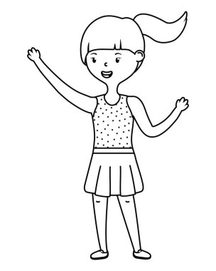 Genç kız karikatür tasarım vector Illustrator