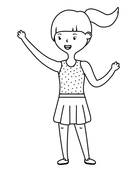 Adolescent fille dessin animé conception vectoriel illustrateur — Image vectorielle