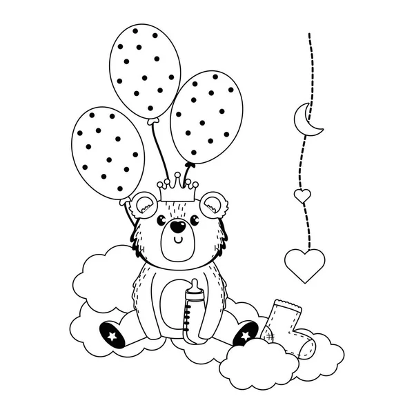 Bebek sembolü ve oyuncak ayı tasarımı — Stok Vektör