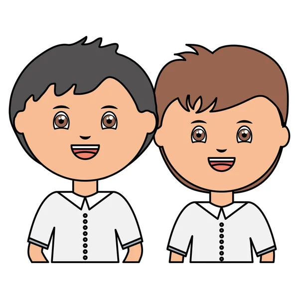 Lindo poco estudiantes niños personajes — Vector de stock