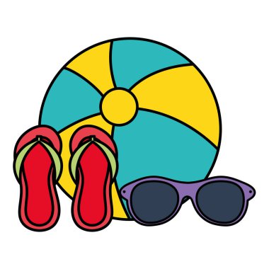 Flip flop ve güneş gözlüğü ile plaj balonu