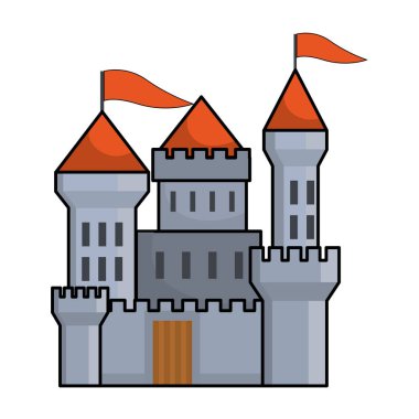 Flamanlar tasarım vektör illüstrasyon ile izole kale